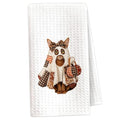 Abyssinian Ghost Halloween Hand Towel - Cat Kitchen Bathroom Decor