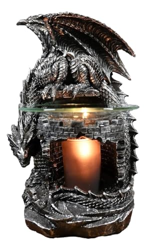 Rhaegal Castle Tower Behemoth Dragon Oil Warmer & Night Light - Fantasy Decor