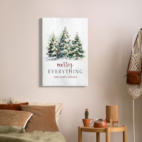 Christmas Tree Wall Art Decor Canvas Framed 16x24 - Merry Everything