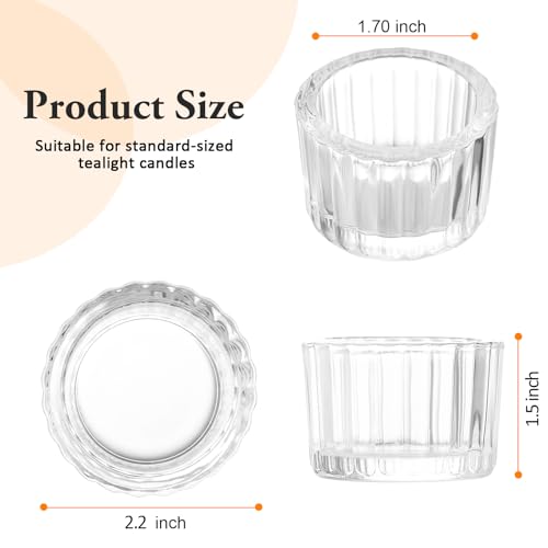 Clear Glass Tealight Candle Holders Set of 48 - Wedding & Party Decor