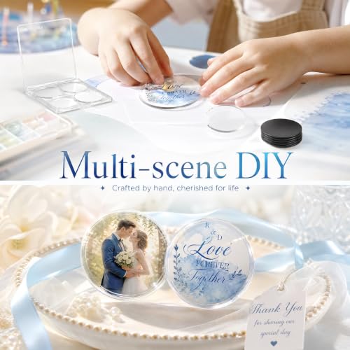 DIY Clear Acrylic Magnet Set - Square & Round 18 Pack for Crafts & Decoration