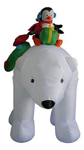 8 Ft Inflatable Christmas Yard Decoration with Penguins and Polar Bear