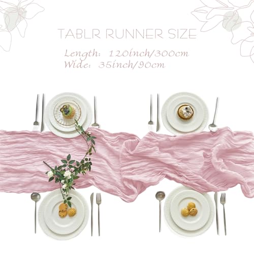 Pink Cheesecloth Table Runner 10 Pack - 10ft Rustic Wedding Party Home Decor