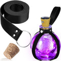 Halloween Witch Potion Bottle Solar Light - Black with Purple Light, 200ml Glass Decor