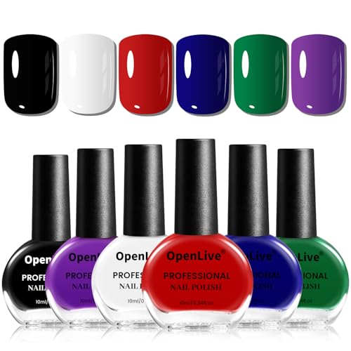 OpenLive 6-Color Nail Polish Set - 10ml Long Lasting & Quick Dry - Variation 02