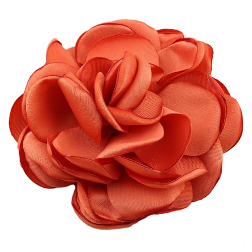 Orange Satin Ribbon Flowers 10pcs for Crafts Wedding Bouquets & Decor