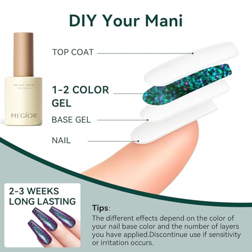 Chameleon Gel Nail Polish Kit - Sparkly Shiny UV Light Cure Long Lasting 15ML - Variation 1