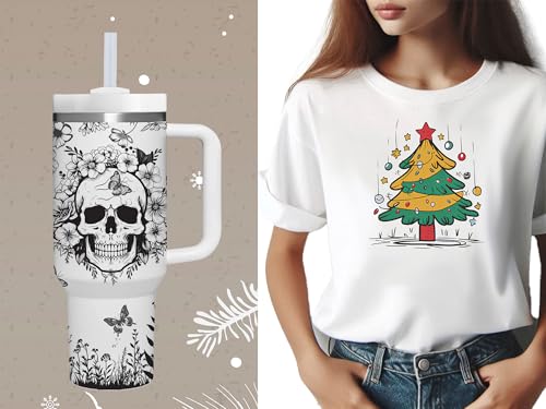 White Skull Goth Tumbler with Handle - 40 OZ Skull Lover Gift for Women