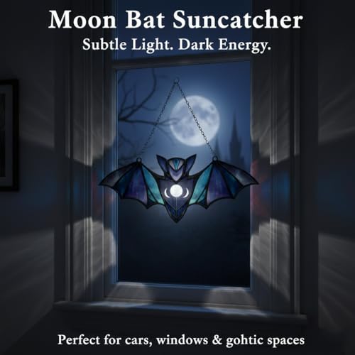 Bat Car Charm Suncatcher - Gothic Bat Rearview Mirror Ornament, Halloween Gift - Bat 9