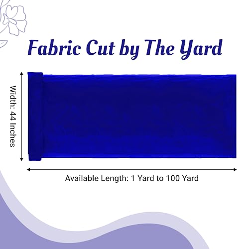 Royal Blue Organza Fabric 10 Yards Continuous Shiny Tulle Wedding Decor