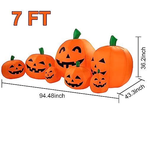 7.5 Ft Halloween Inflatable Pumpkin Decoration with Lights - Yard & Garden Outdoor Decor