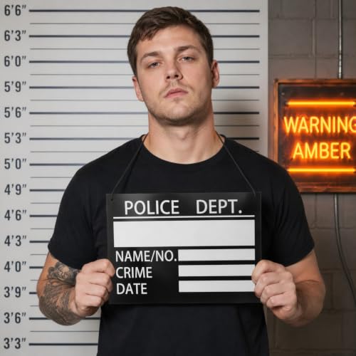 10pcs Prisoner Costume Nameplates Convict Signs Photo Booth Props