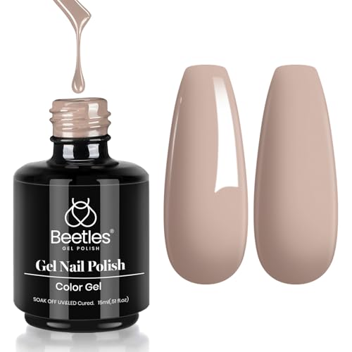 Beetles Gel Nail Polish - Kim Nude Tan 15ML, Creme Brown Variation