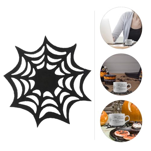 Spider Web Heat Insulation Coasters 10pcs - Decorative Halloween Table Protectors