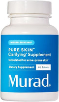 Murad Pure Skin Acne Supplements - 60 Tablets for Clear Skin Support | Vitamin A, B6, Zinc & Amino Acids Blend