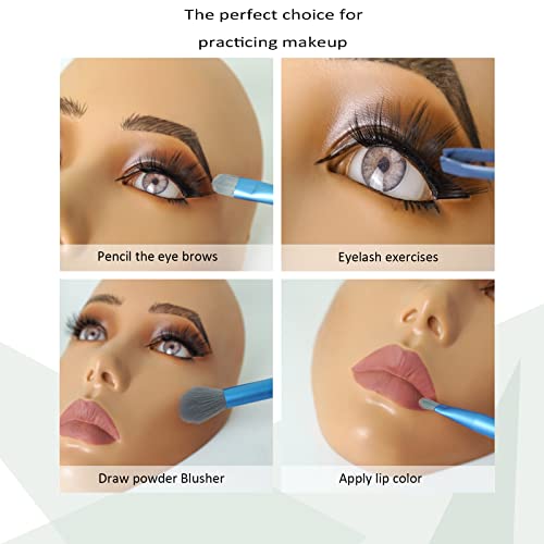 Full Face Makeup Practice Board - Silicone Mannequin with Golden Wheat Variation
