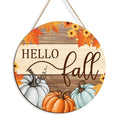 Fall Welcome Sign - Rustic Teal Pumpkin Patch Front Door Decor 12x12in