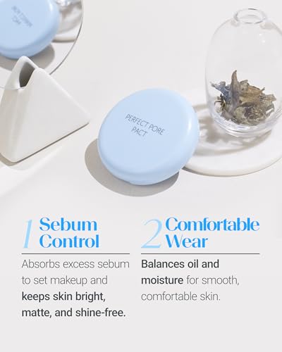 THESAEM Blue Pact Perfect Pore Face Powder - Sebum Control & Matte Finish, 0.37 oz