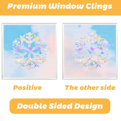 Christmas Snowflakes Window Clings - 89PCS Double-Sided Holiday Decorations