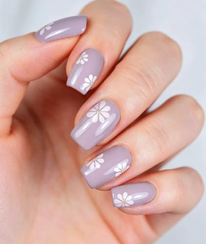 Semi Cured Gel Nail Art Stickers - Flower Design, Long-Lasting Manicure