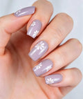 Semi Cured Gel Nail Art Stickers - Flower Design, Long-Lasting Manicure