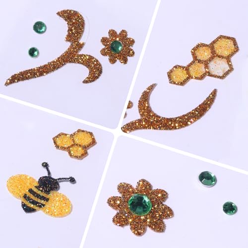 Halloween Bee Temporary Tattoo Decal - Self-Adhesive Face Body Sticker (09-bee)