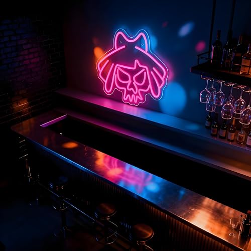 Pink Skull Neon Sign Light Up Letters - CG15 Halloween Party Wall Decor LED Sign