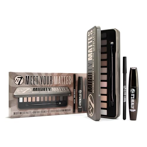 W7 Meet Your Mattes Gift Set 6.9oz Eyeshadow, Mascara & Eyeliner Kit