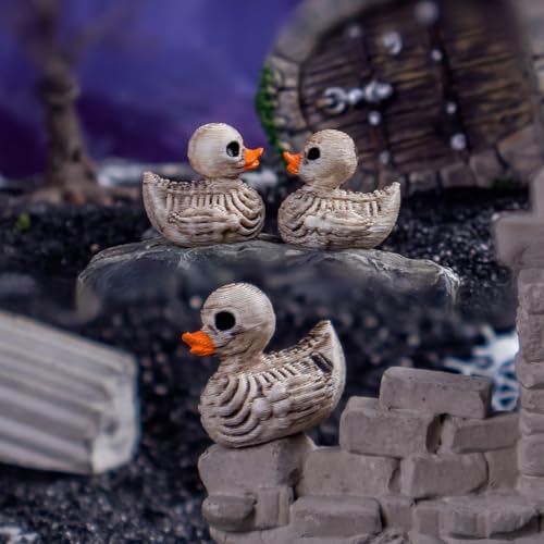Mini Skeleton Duck Figurines for Halloween Decorations - 100 Pcs