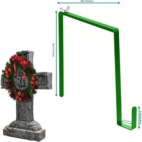 Adjustable Cemetery Wreath Hooks - Over the Door Grave Decorations, 2 Pack