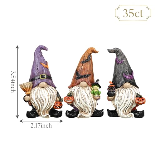 Halloween Gnome Decorations Indoor Set - Cute Witch Hats Pumpkins & Frogs