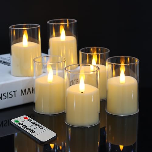 6 Pack Flameless LED Votive Candles with Timer & Remote - Safe, Long Lasting Battery Operated Decor