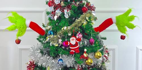 Christmas Elf Body Tree Decorations - 27.6x7.8 Inch with 2 Arms, Pose-able Elf Ornament