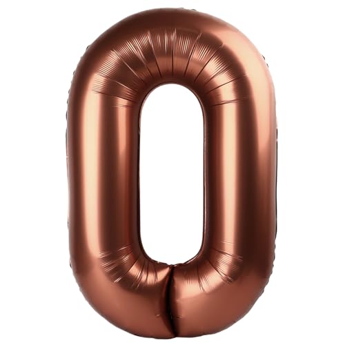 40 Inch Number 0 Balloon - Dark Brown Birthday Decorations for Party