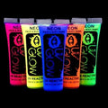 Blacklight Face and Body Paint 0.34oz Neon Fluorescent Pack of 5 - UV Reactive