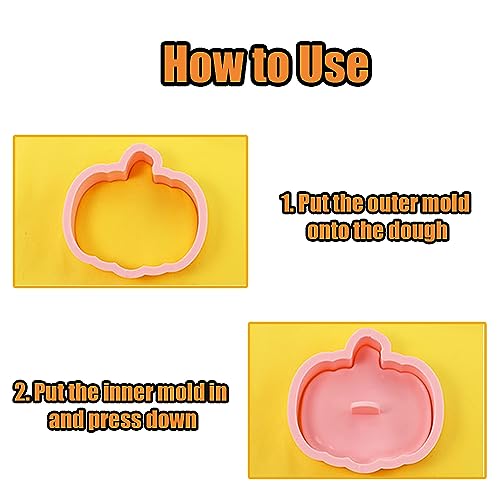 Mini Pumpkin Cookie Cutters Set - Halloween Raised Design Pastry Stamps - Pumpkin-Pattten