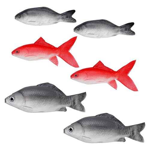 6PCS Fake Fish Artificial Seafood Decor for Kitchen & Halloween Party