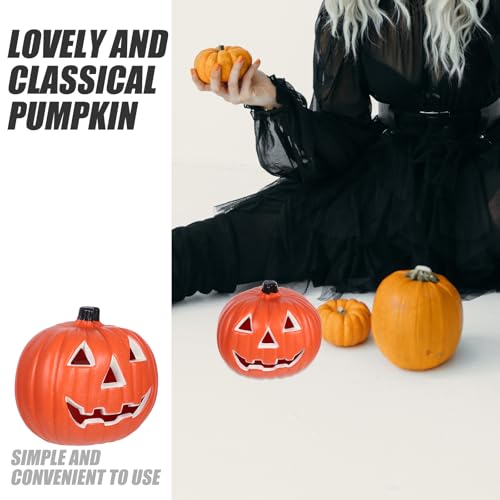 Halloween Pumpkin Lantern Light - Pack of 2, Battery Operated Outdoor Decor 14x19cm