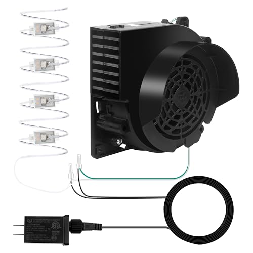 Inflatable Replacement Fan Blower with 4 LED Lights - Waterproof Holiday Yard Inflatable Decoration Fan - 1A-4 White Light
