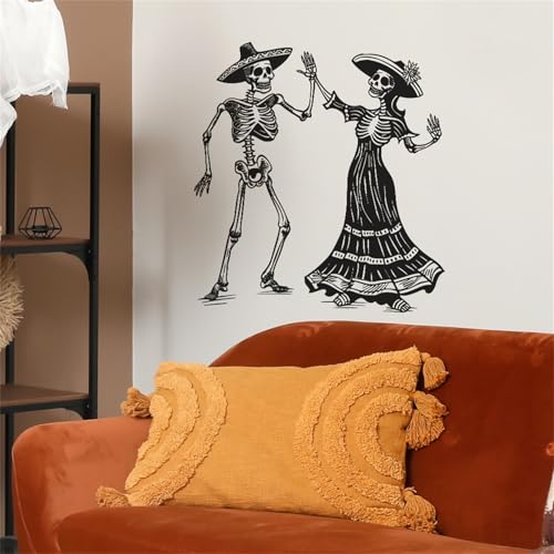 Halloween Skeleton Wall Stickers Decals - Spooky Haunted House Decor