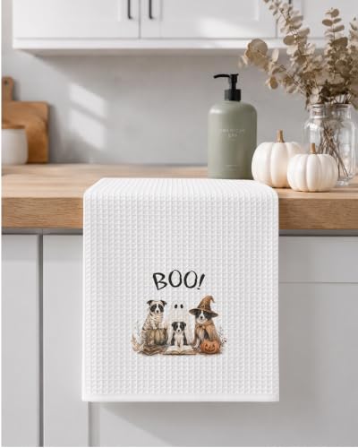 Halloween Dog Kitchen Towel - Border Collie Fall Decor for Kitchen & Gift