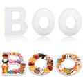 Wooden Boo Letter-Shaped Serving Platter for Halloween Snacks - White, 12 Inch