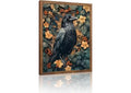 Blackbird Wall Art Canvas - Gothic Raven Nature Decor 8x10 Framed - Black