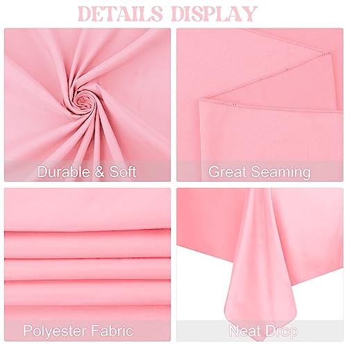 70x120 Pink Rectangle Tablecloth for 6ft Tables - Washable Polyester Pack of 4