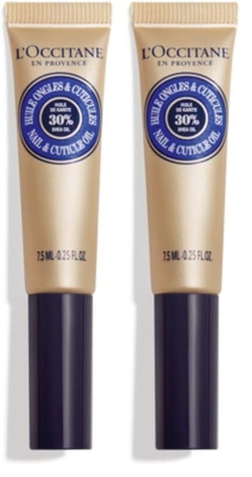 L'OCCITANE Nourishing Nail & Cuticle Oil with 30% Shea Oil. 0.25 fl oz,(Pack of 2)