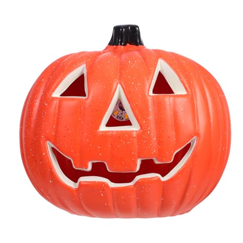 Halloween Pumpkin Light Up Decor 5.5x7.5 Inch Jack O Lantern Indoor Outdoor