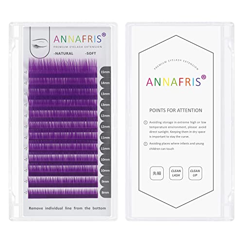 Colored Eyelash Extension Classic Green 0.07 D Curl 8-15mm Pack of 1 - Individual False Lashes