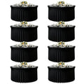 Black Fitted Spandex Round Tablecloth with Skirt - 8 Pack, 60 Inch for 5FT Tables