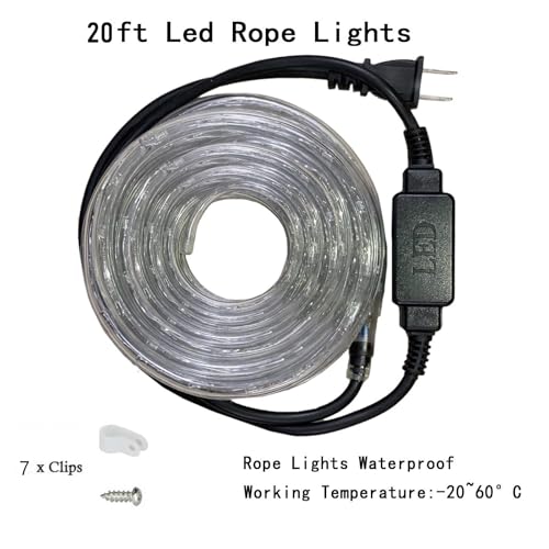 Blue LED Rope Light 20Ft Waterproof Outdoor Decorative Lighting - Buyagn