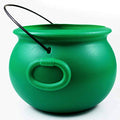 Green Cauldron Pot for St. Patrick's Day & Party Decorations - 8 Inch Plastic